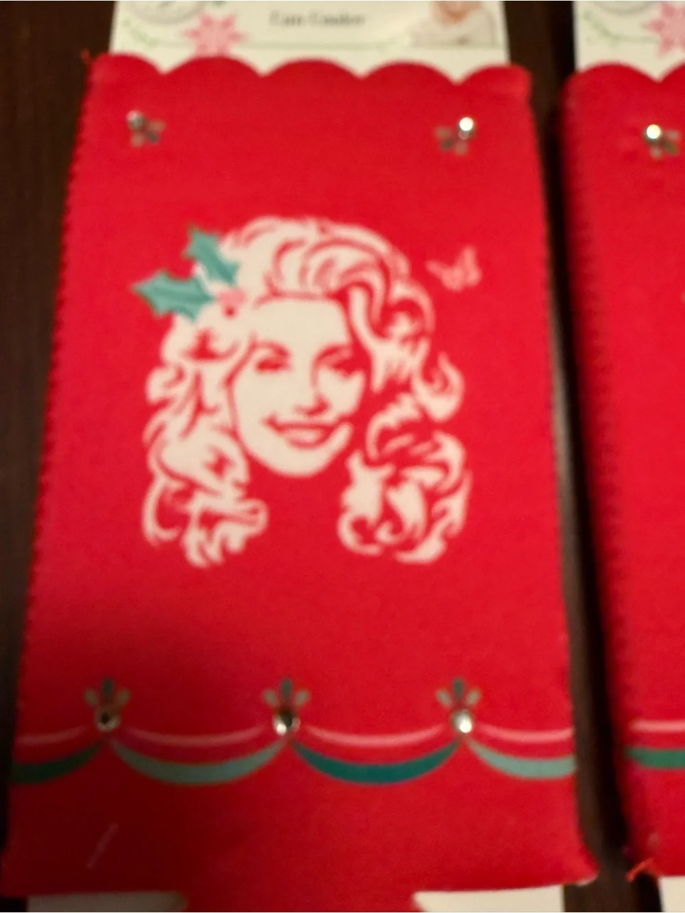 Dolly Parton Red Festive Holiday Can Cooler Sleeve Brand New